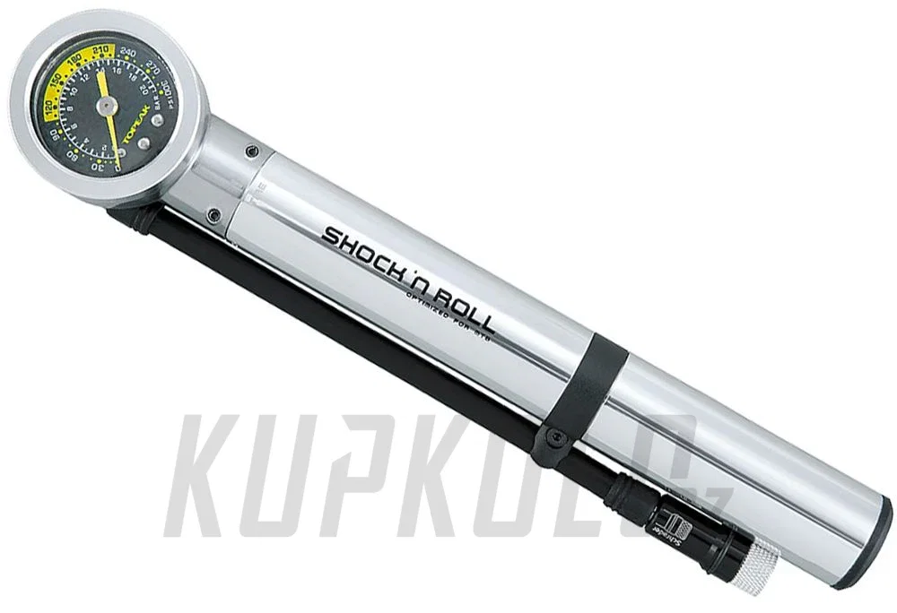 Pompa A Mano Topeak Shock 'n' Roll | Con Manometro Fino A 300 PSI, Selettore Due Stadi, Per Pneumatici E Ammortizzatori Air
